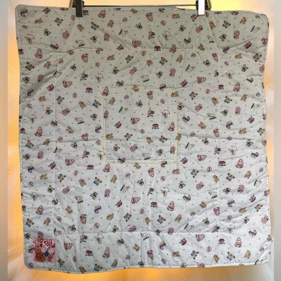 Vintage Baby Blanket Reversible Quilted - Picture 1 of 7
